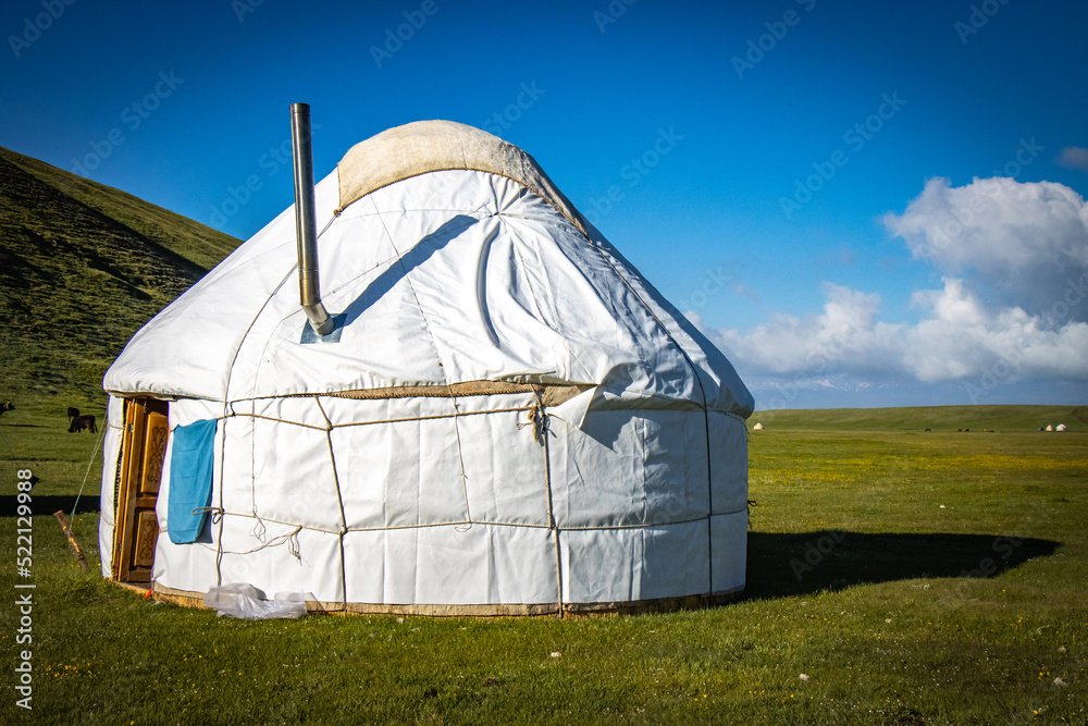yurt near near song-köl lake, kyrgyzstan, central asia, tent, camping