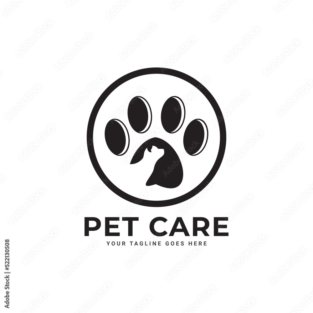 Dog Hand Logo Stock Illustrations. Dog care Logo for Pet care icon symbols. Dog Hand Logo Stock Illustrations. Dog care Logo for Pet care icon symbols.
