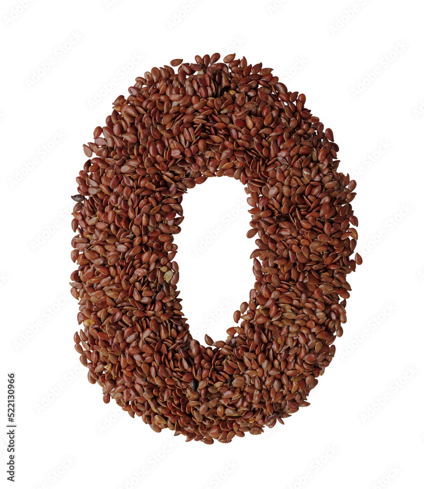 Letter O made with Linseed also known as flaxseed isolated on ...