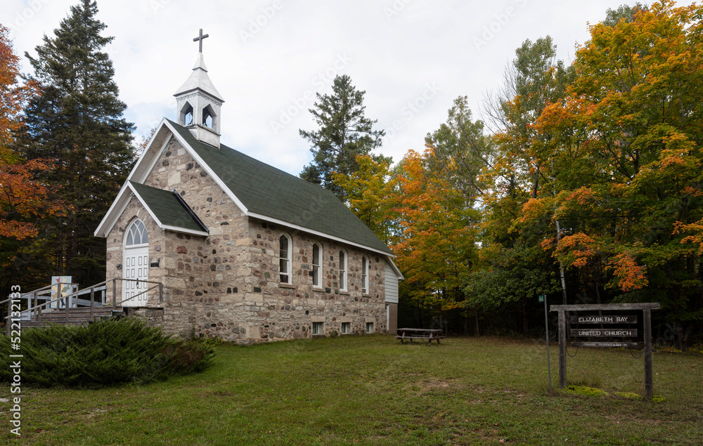 Elizabeth Bay United Church is on the west end of Manitoulin Island, Ontario, Canada