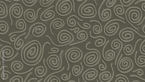 Abstract random doodle swirl shapes background. Soft dark color tones.  