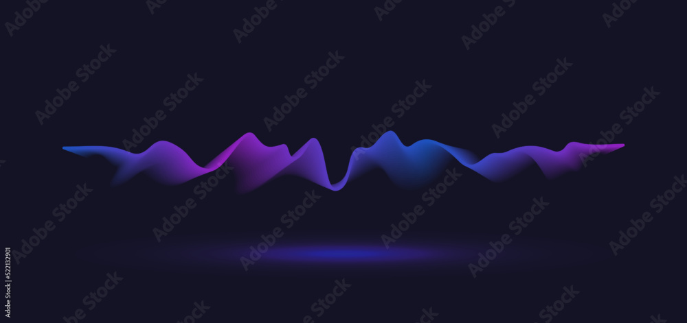 Abstract dynamic motion wave. Gradient line background vector design.