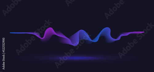 Abstract dynamic motion wave. Gradient line background vector design.