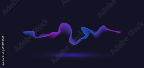 Abstract dynamic motion wave. Gradient line background vector design.