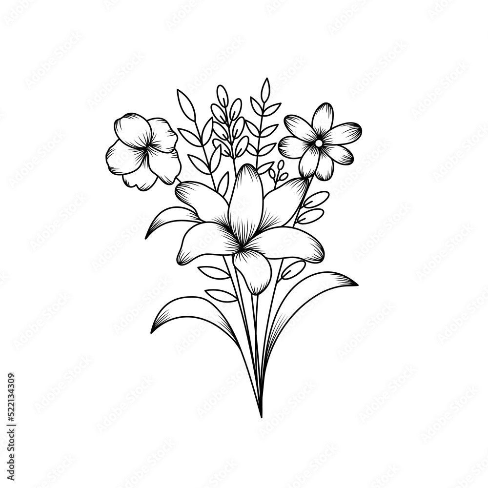 Flower Bouquet Sketch