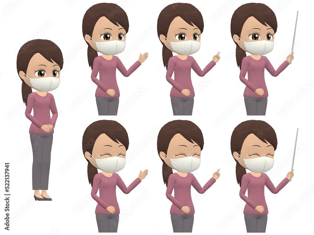 [Presentation A] African American Woman knitwear ponytail oblique angle