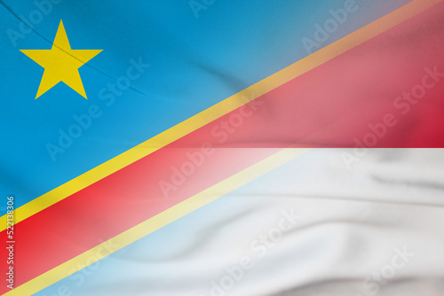 Democratic Republic of the Congo and Monaco state flag transborder contract MCO COG