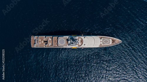 top-down View Of a large super yacht