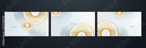 Luxury mandala with royal golden arabesque arabic islamic east style background. Luxury white and gold mandala pattern background