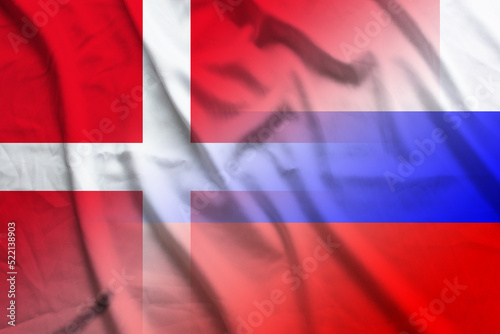 Denmark and Russia national flag transborder relations RUS DNK