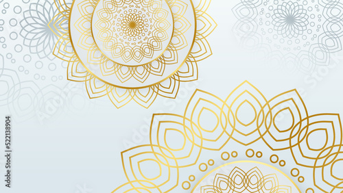 Golden vector mandala isolated on white background. A symbol of life and health. Invitation, wedding card, scrapbooking, magic symbol.