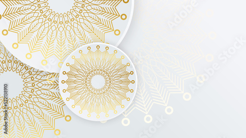 Golden vector mandala isolated on white background. A symbol of life and health. Invitation, wedding card, scrapbooking, magic symbol.