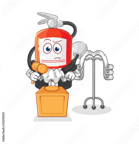 extinguisher judge holds gavel. character vector