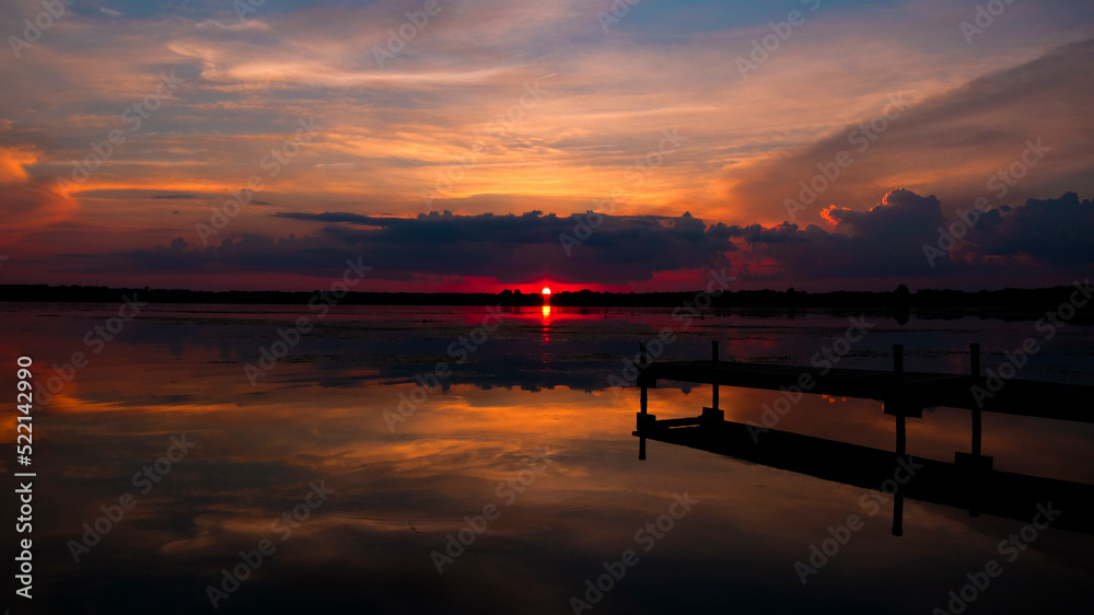 Tichigan Lake Waterford Wisconsin Sunset