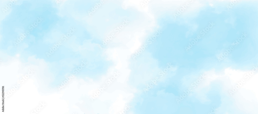 Watercolor illustration of blue sky for background and wallpaper. abstract graphic art texture background
