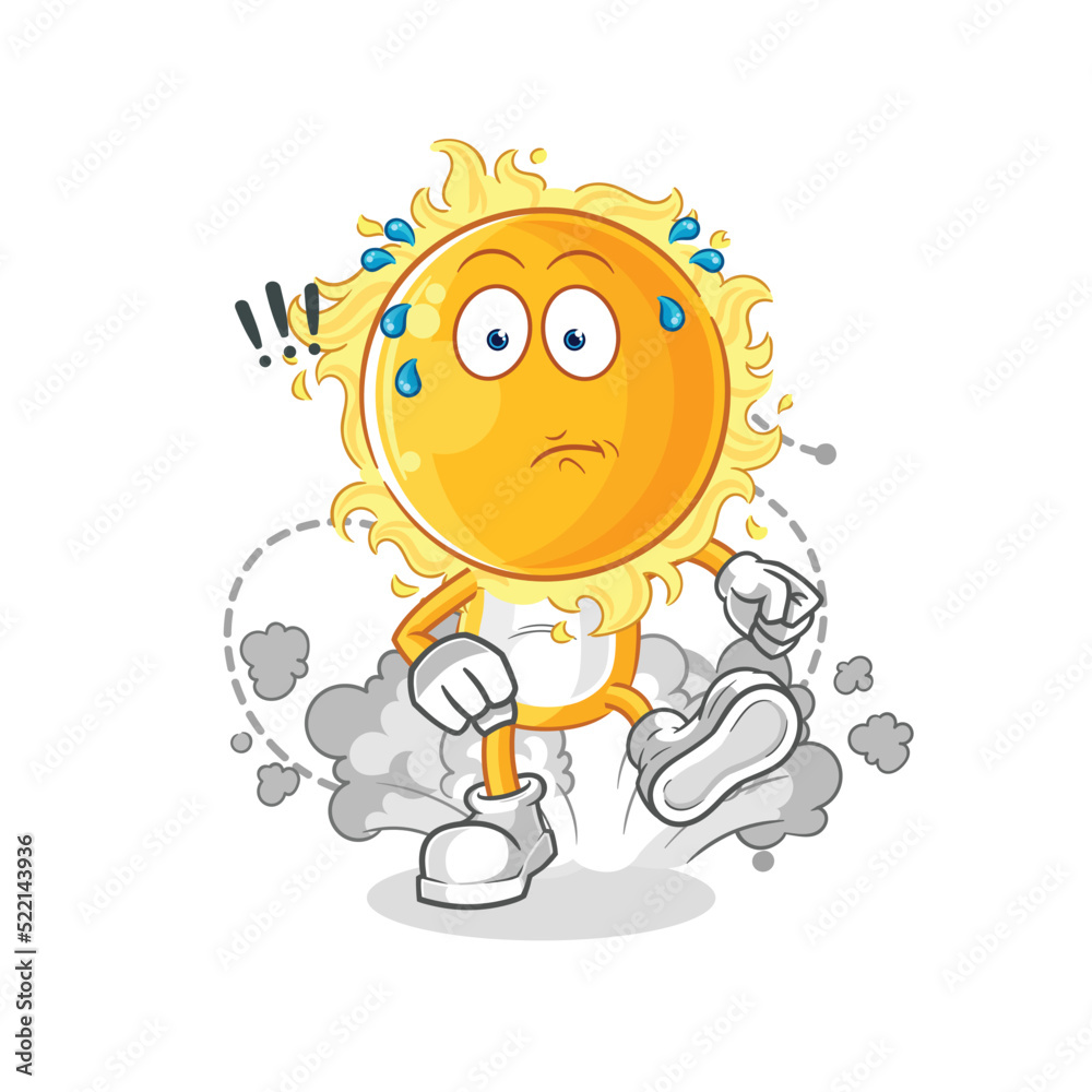 sun running illustration. character vector sun running illustration. character vector