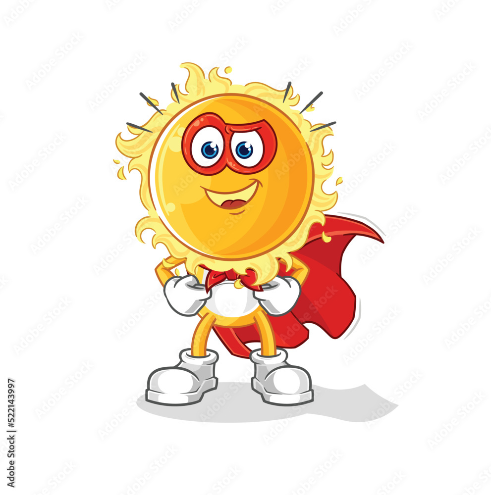 sun heroes vector. cartoon character sun heroes vector. cartoon character
