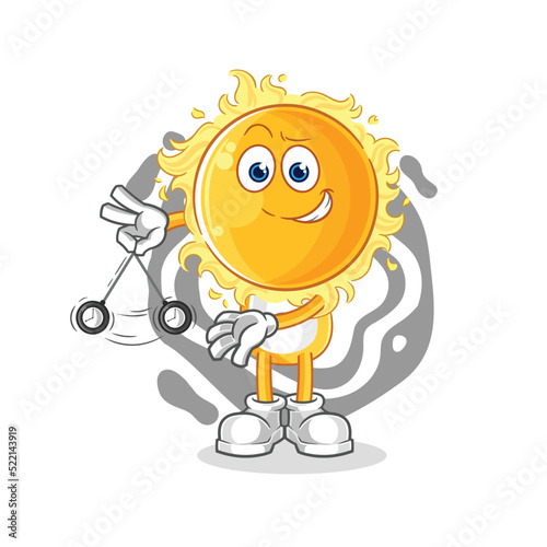 sun hypnotizing cartoon. cartoon mascot vector