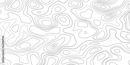 Terrain line. Topographic map on white background. Topo map elevation lines. Contour vector abstract vector illustration. Geographic world topography.