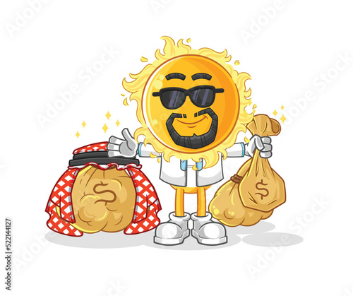 sun rich arabian mascot. cartoon vector