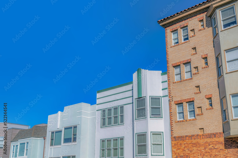 Adjacent residential buildings at San Francisco, CA Adjacent residential buildings at San Francisco, CA