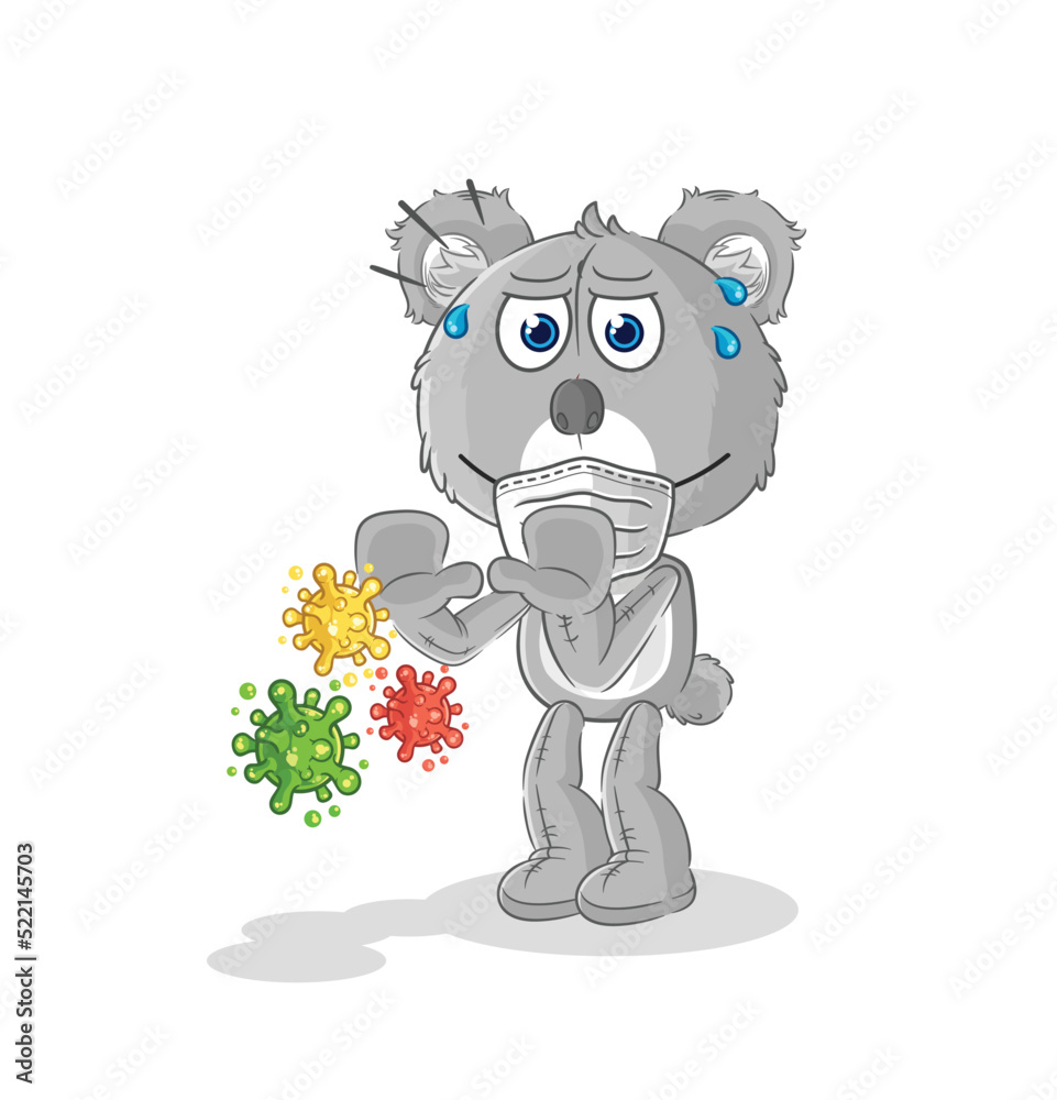 koala refuse viruses cartoon. cartoon mascot vector koala refuse viruses cartoon. cartoon mascot vector