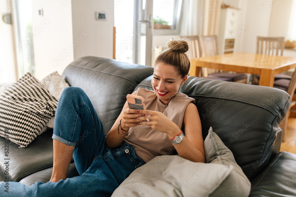 Woman Video Chatting On Her Phone Woman Video Chatting On Her Phone
