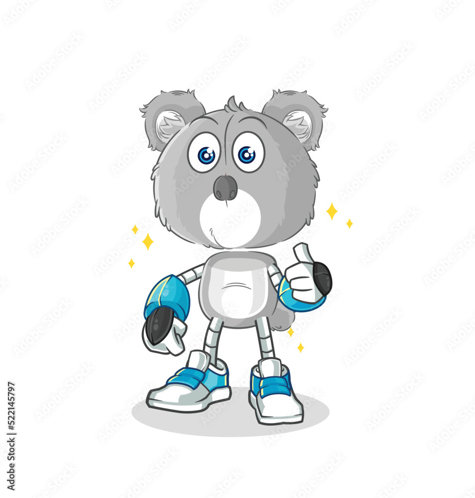 koala robot character. cartoon mascot vector