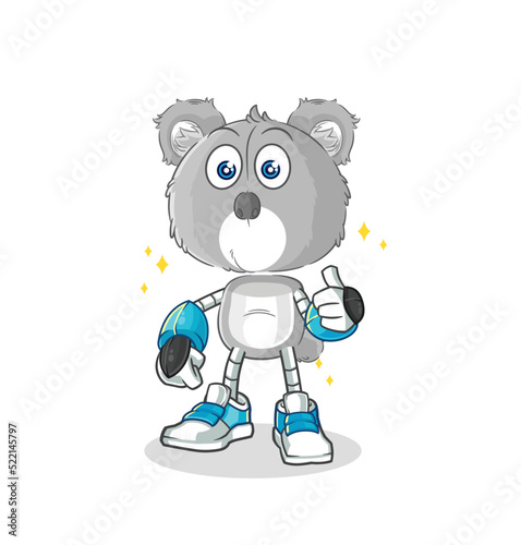 koala robot character. cartoon mascot vector