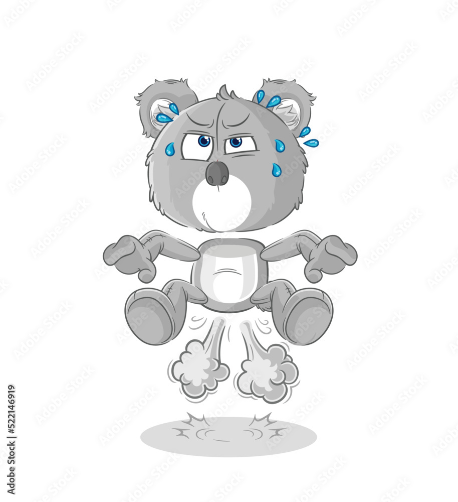 koala fart jumping illustration. character vector koala fart jumping illustration. character vector