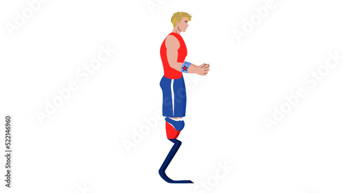 A disabled man running with the help of modern technology