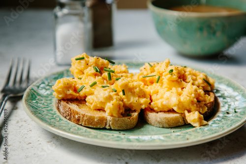 Scrambled eggs on toast