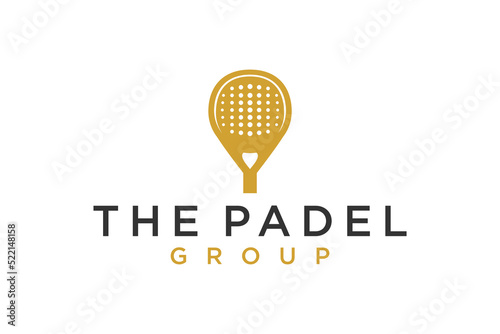 Padel sport racket logo design icon symbol illustration tennis paddle