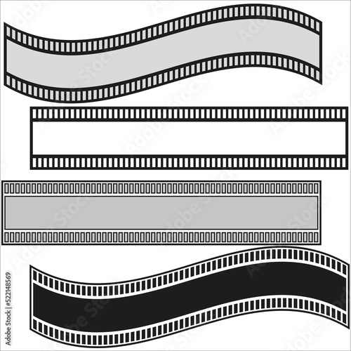 Retro film reel. Video frame icon. Vector illustration. stock image. 