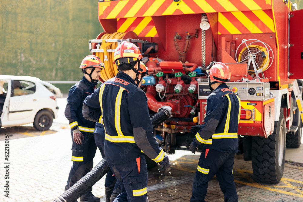 Intervention of the fire department Intervention of the fire department