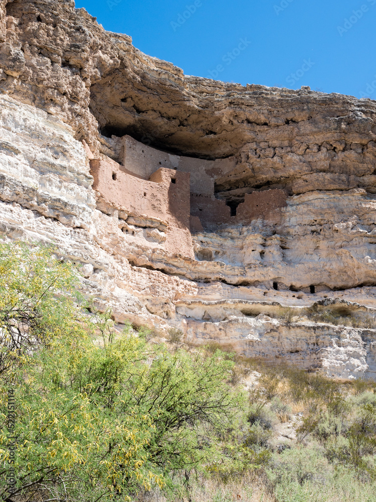 Montezuma Castle National Monument, ancient cliff dwelling in Camp Verde - AZ, USA
