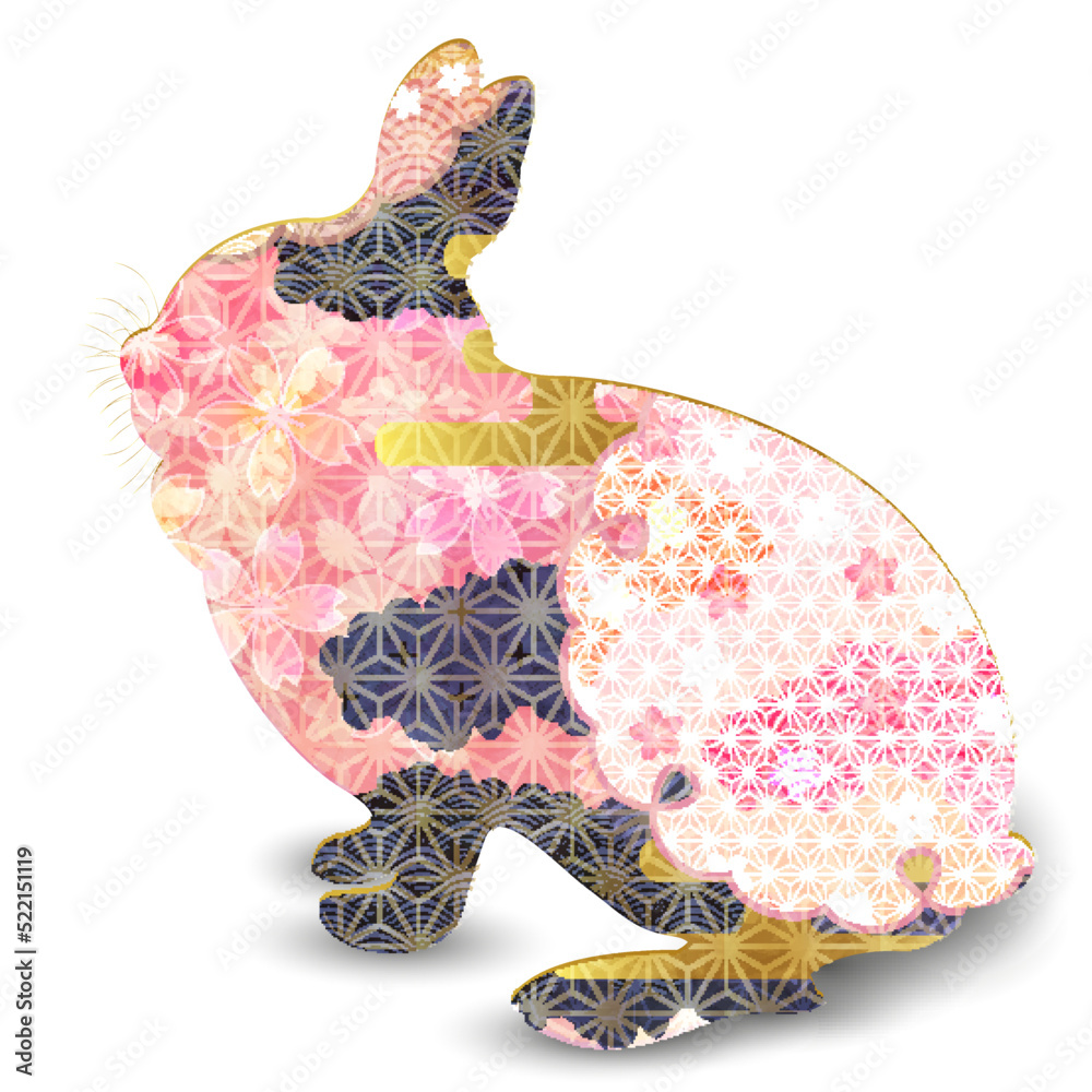 Fototapeta premium 卯 年賀状 干支 アイコン