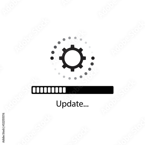 Loading process. Update system icon. Concept of upgrade application progress icon for graphic and web design. isolated on white background