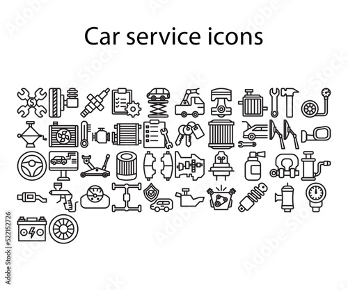 Car service icons Set of car service line icons.