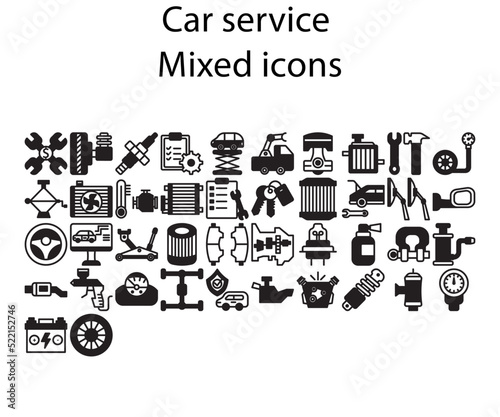 Car service mixed icons. Set of car service mixed icons.