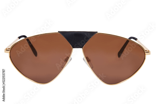Unisex Retro Punk Metal Polarized sunglasses brown lens front view