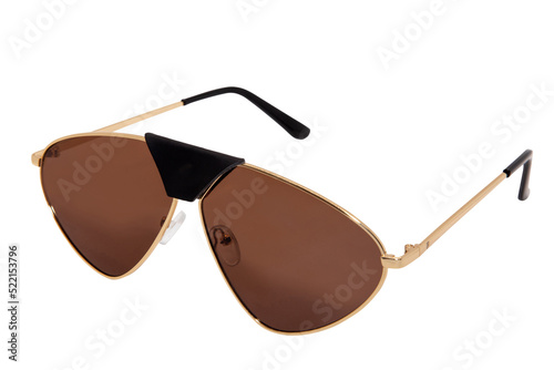 Unisex Retro Punk Metal Polarized sunglasses brown lens top front view
