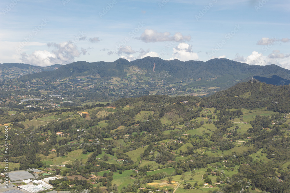 Fototapeta premium Colombian mountains skyline seen from the air