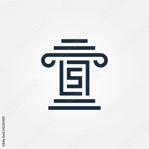 s letter. law. legal. firm. attorney logo design vector