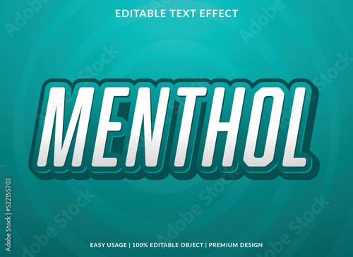 menthol editable text effect template with abstract background style use for business logo