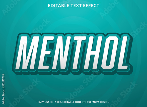 menthol editable text effect template with abstract background style use for business logo photo