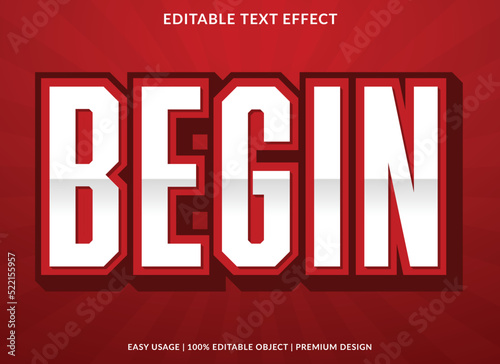 begin editable text effect template with abstract background style use for business logo