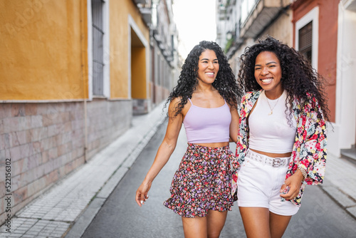 multiracial friends in the city