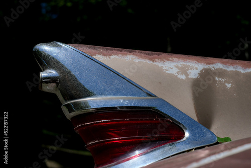 Tail fin of a 1950's vintage American car