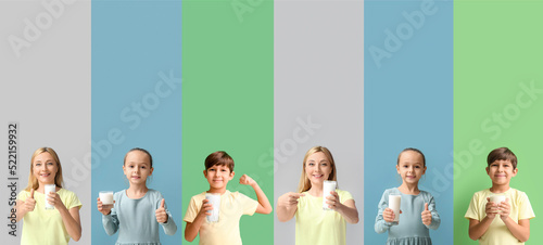 Set of people with fresh mi...